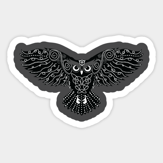 Celtic Owl Sticker by Mykat